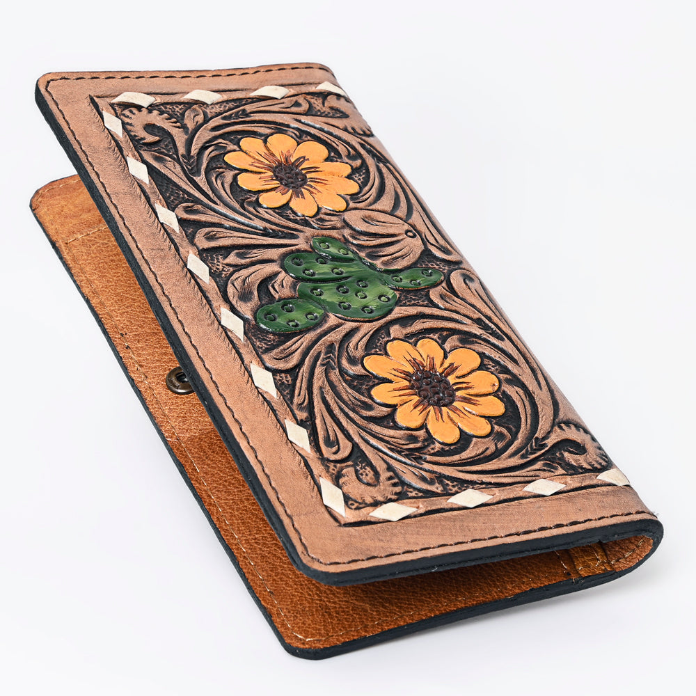 Hand Tooled Genuine Leather Western Purse For Women Vegetable Tanned Quality Cowhide