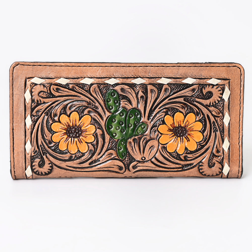 Hand Tooled Genuine Leather Western Purse For Women Vegetable Tanned Quality Cowhide