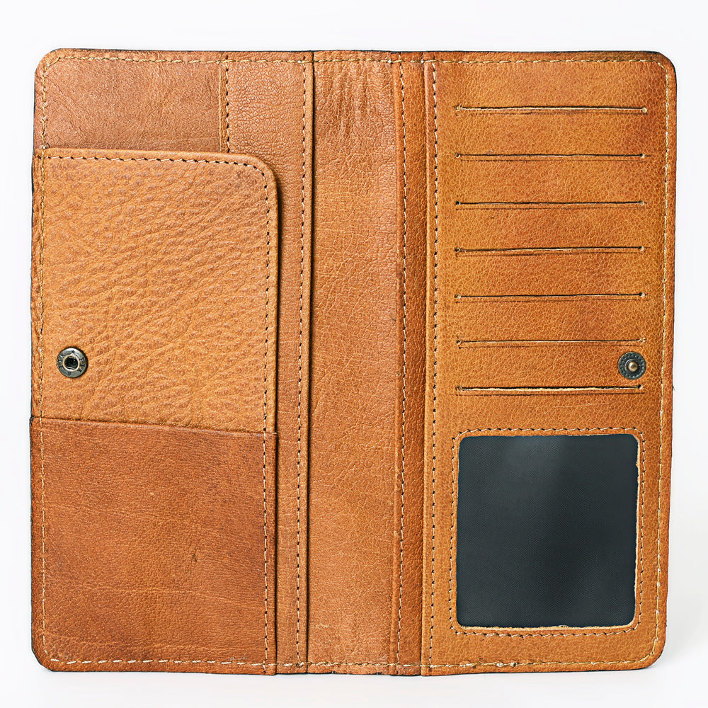Hand Tooled Genuine Leather Western Purse For Women Vegetable Tanned Quality Cowhide