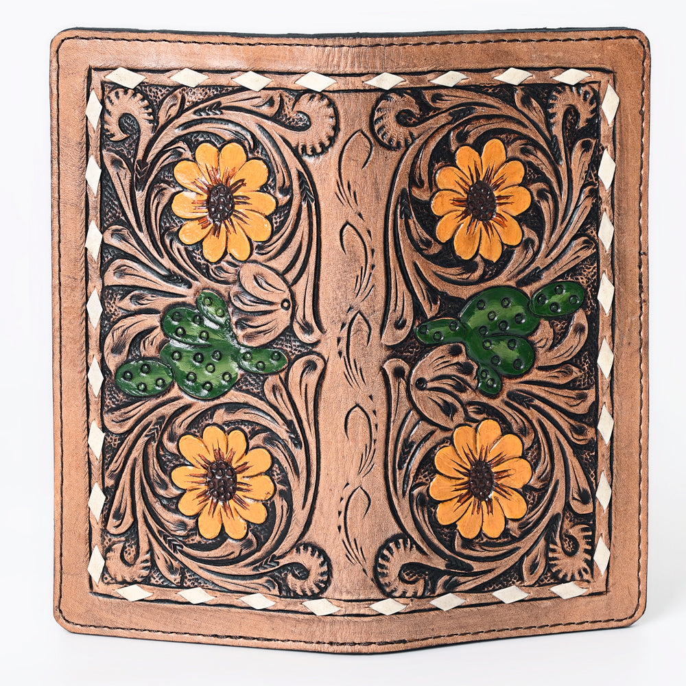 Hand Tooled Genuine Leather Western Purse For Women Vegetable Tanned Quality Cowhide