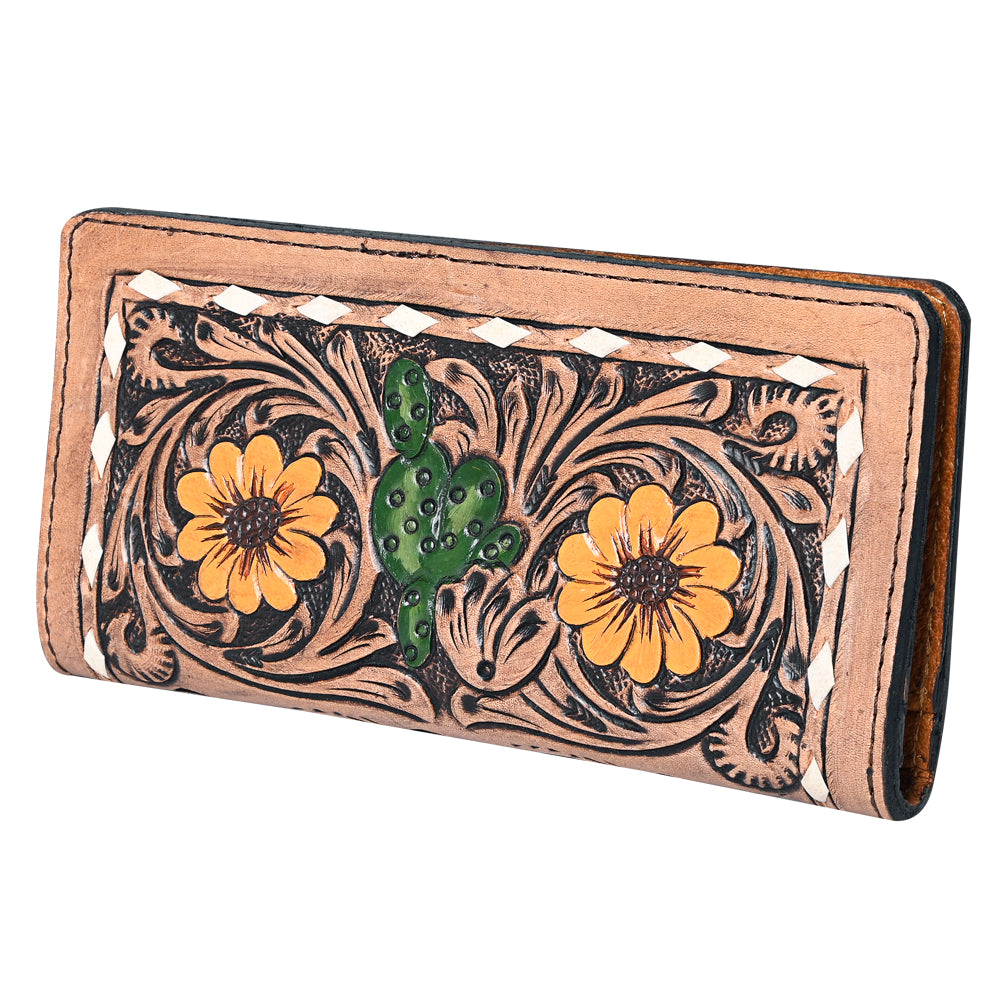 Hand Tooled Genuine Leather Western Purse For Women Vegetable Tanned Quality Cowhide