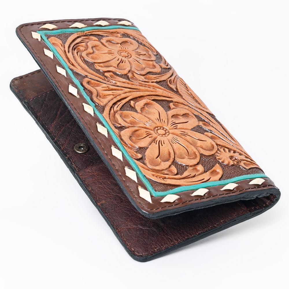 OHLAY WALLET Hand Tooled  Genuine Leather women bag western handbag purse