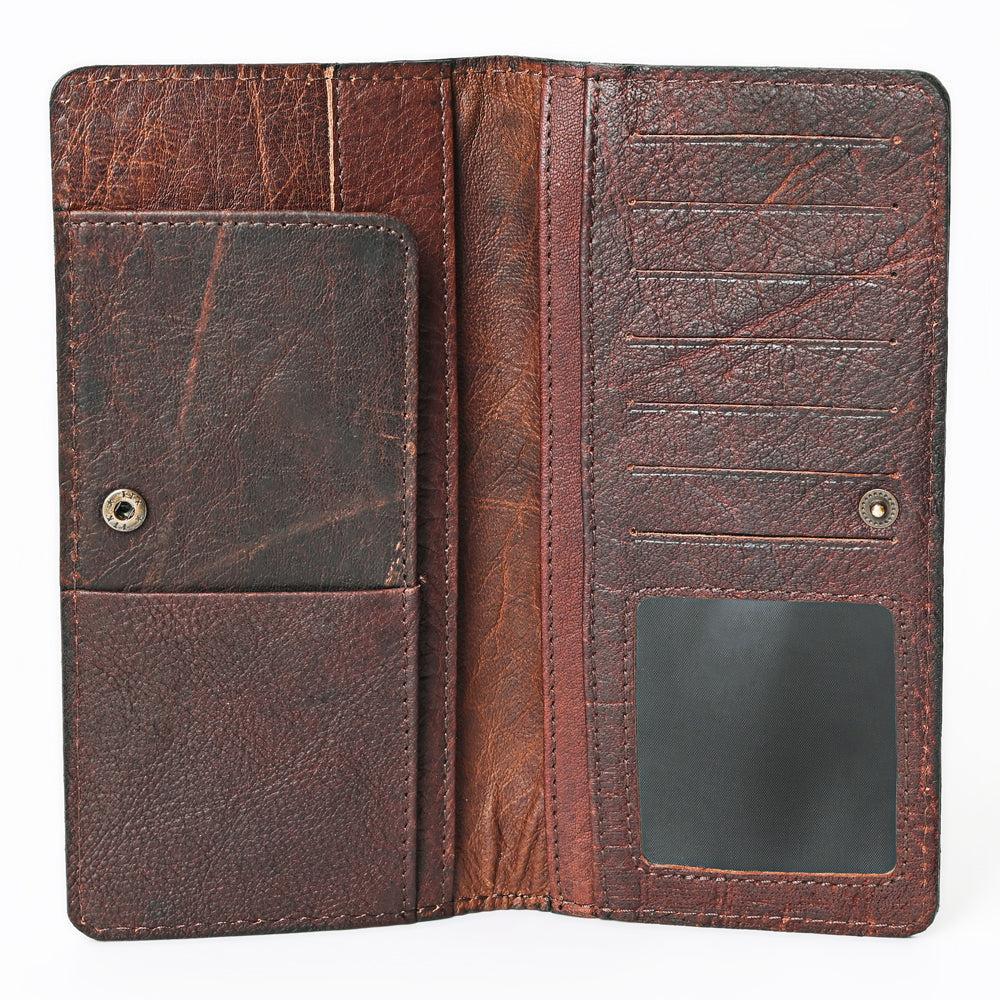 OHLAY WALLET Hand Tooled  Genuine Leather women bag western handbag purse