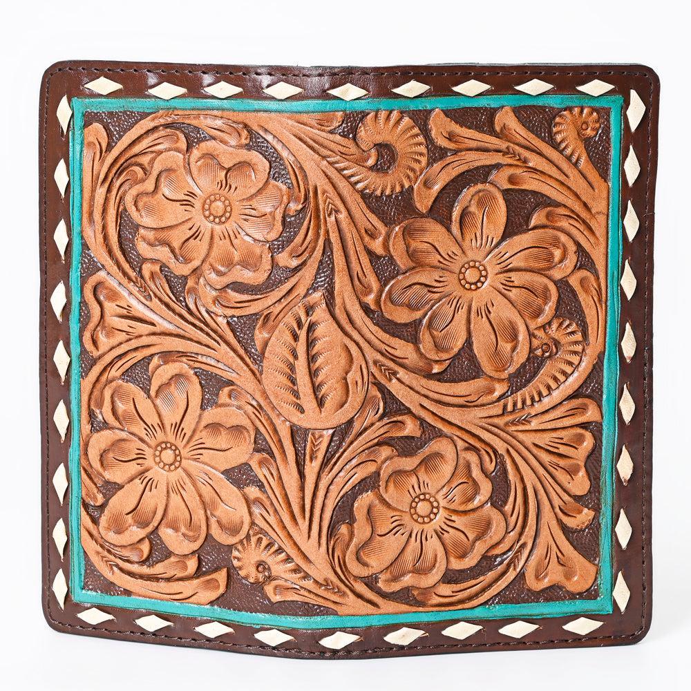 OHLAY WALLET Hand Tooled  Genuine Leather women bag western handbag purse