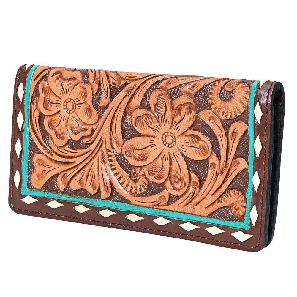 OHLAY WALLET Hand Tooled  Genuine Leather women bag western handbag purse