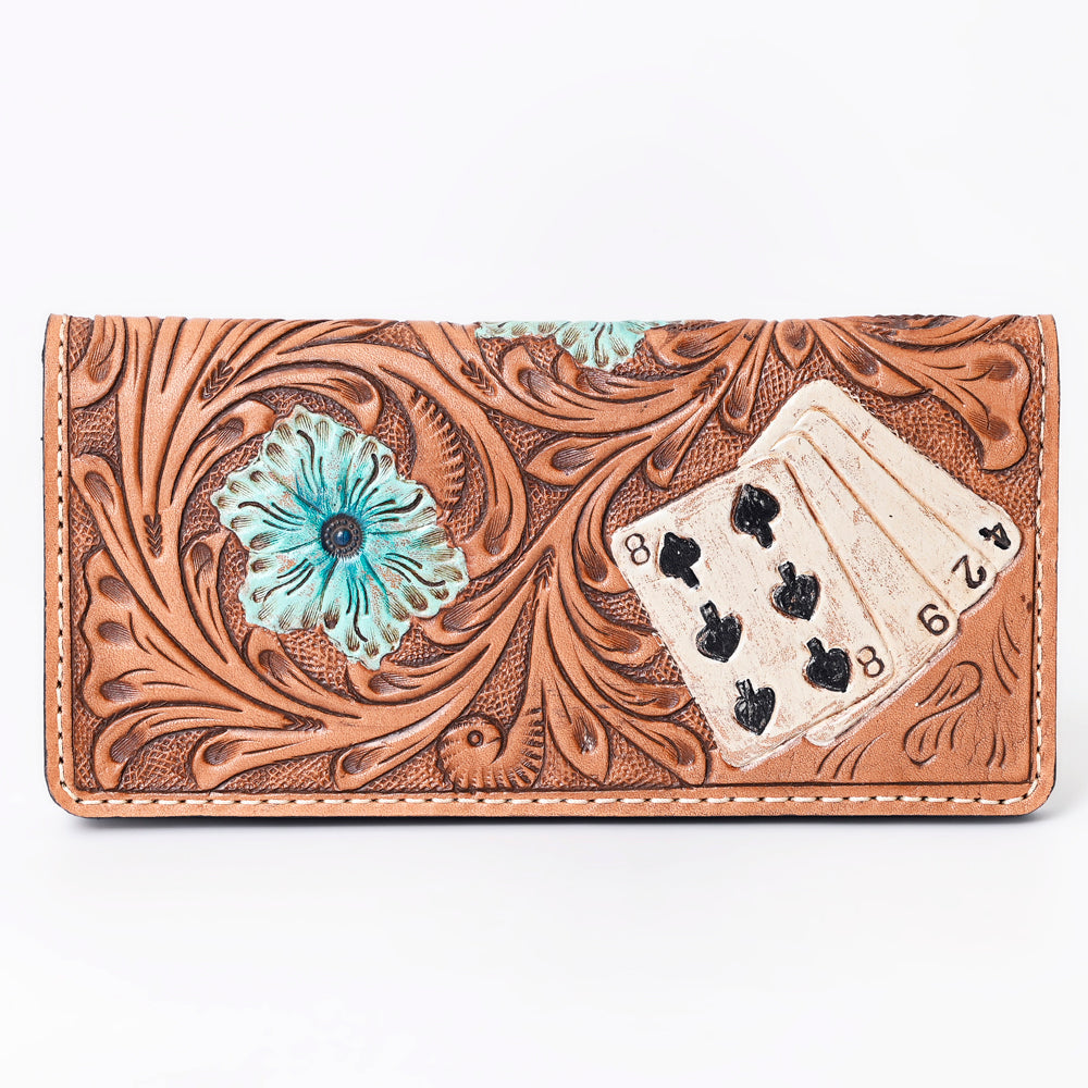 OHLAY WALLET Hand Tooled  Genuine Leather women bag western handbag purse