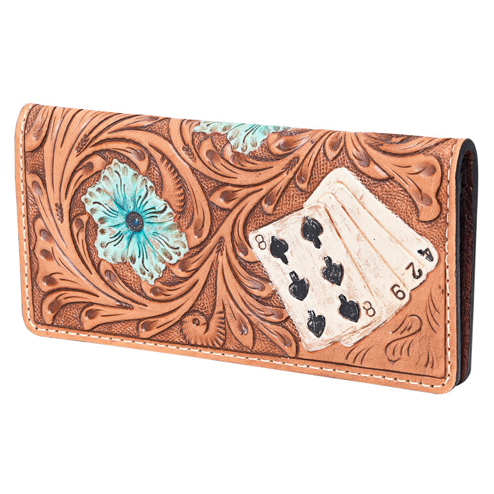 OHLAY WALLET Hand Tooled  Genuine Leather women bag western handbag purse