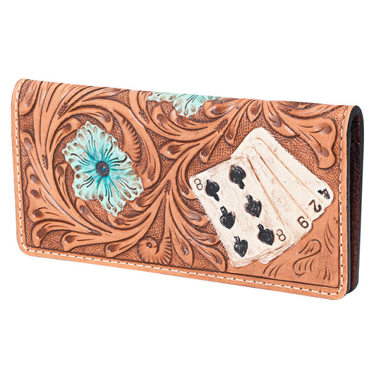 OHLAY WALLET Hand Tooled  Genuine Leather women bag western handbag purse
