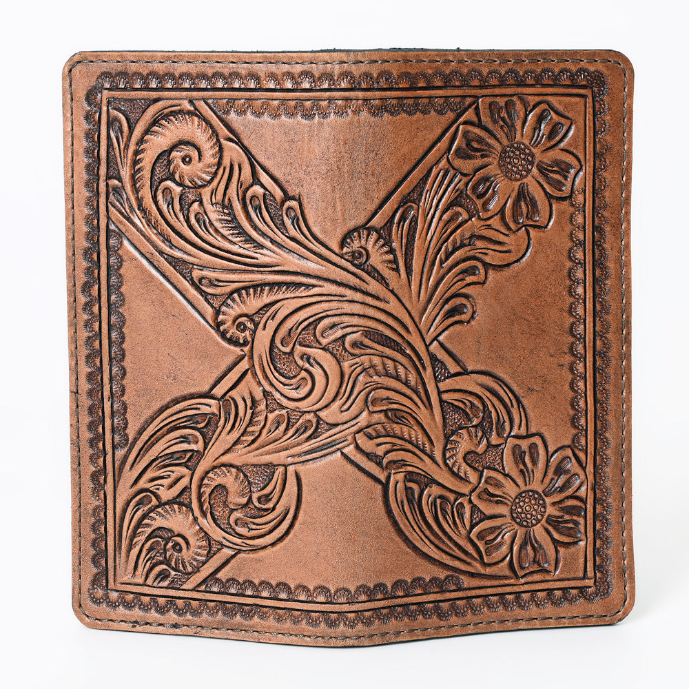 OHLAY WALLET Hand Tooled  Genuine Leather women bag western handbag purse