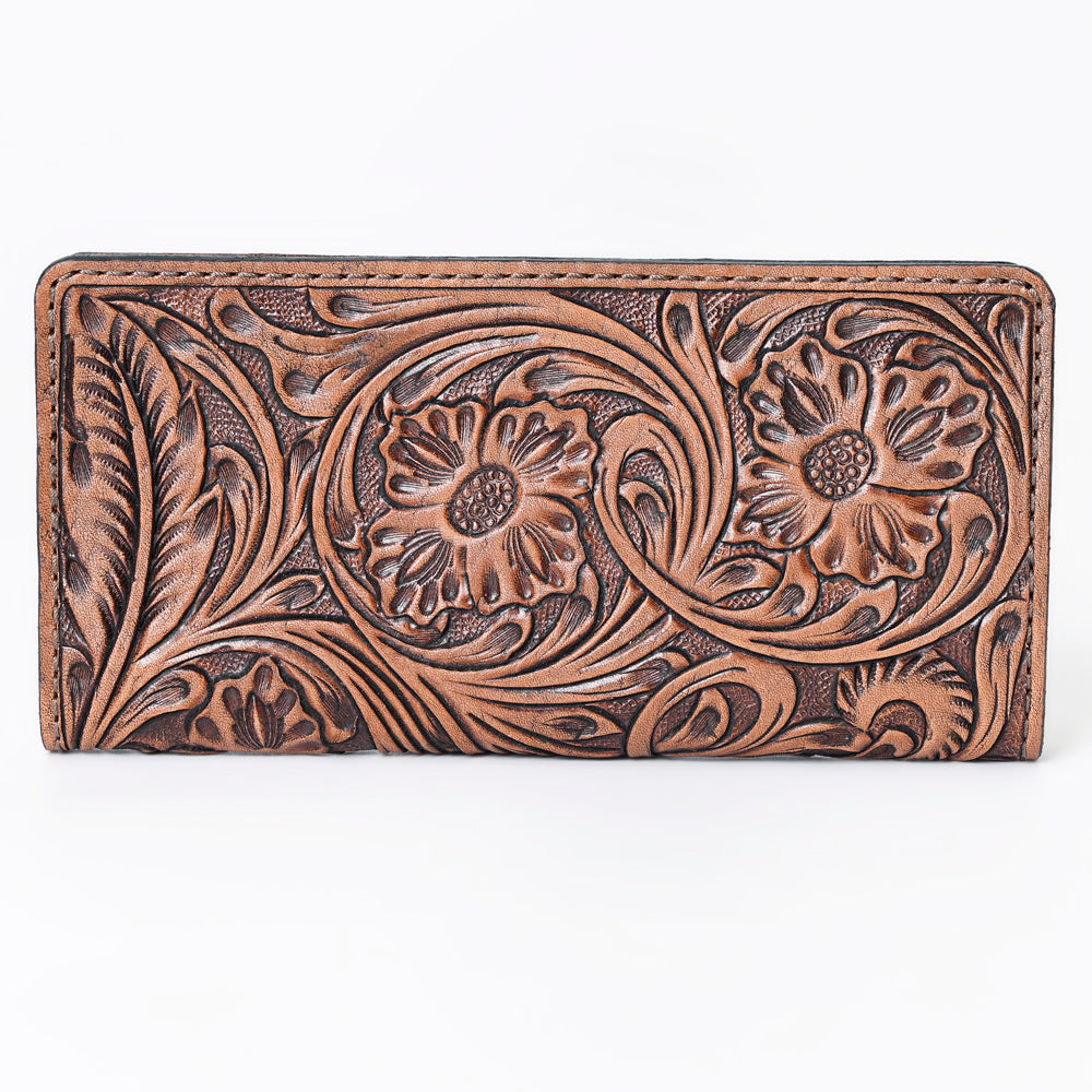 OHLAY WALLET Hand Tooled  Genuine Leather women bag western handbag purse