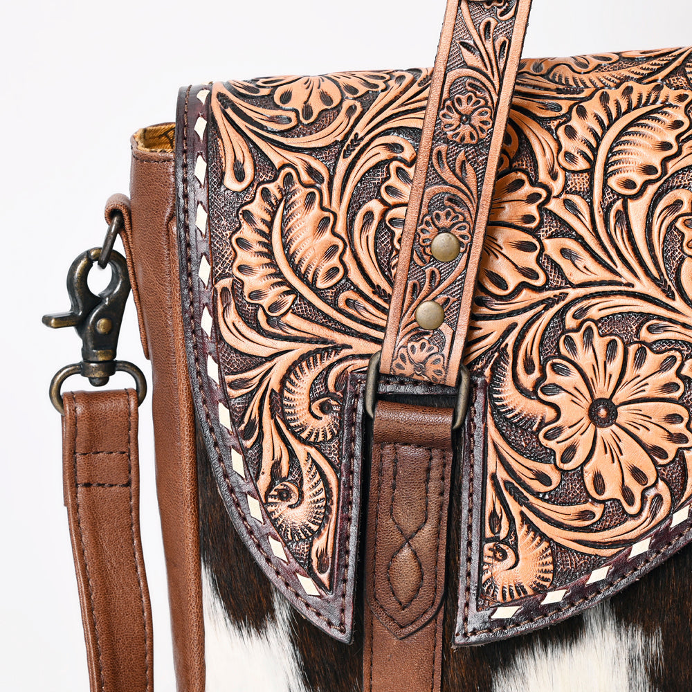 ADBG1206 American Darling Hand Tooled Hair On Genuine Leather Women Bag Western Handbag Purse