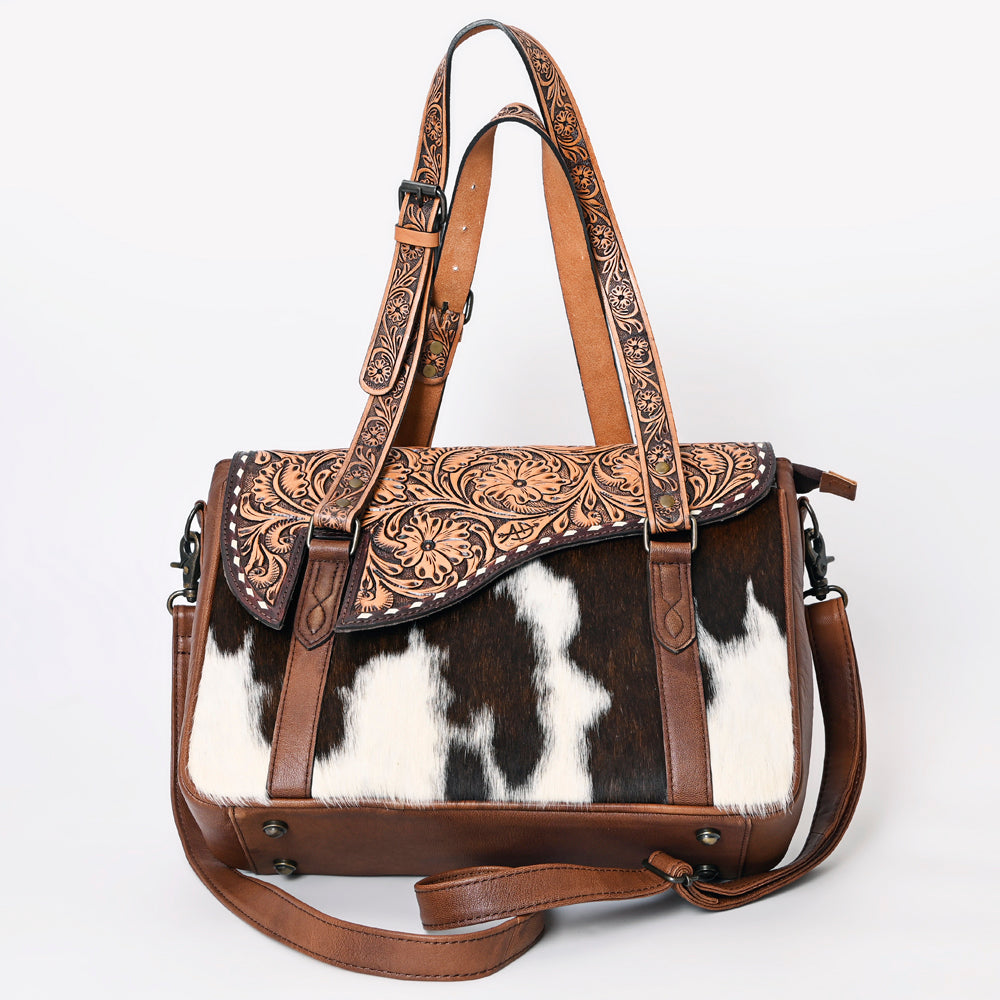 ADBG1206 American Darling Hand Tooled Hair On Genuine Leather Women Bag Western Handbag Purse