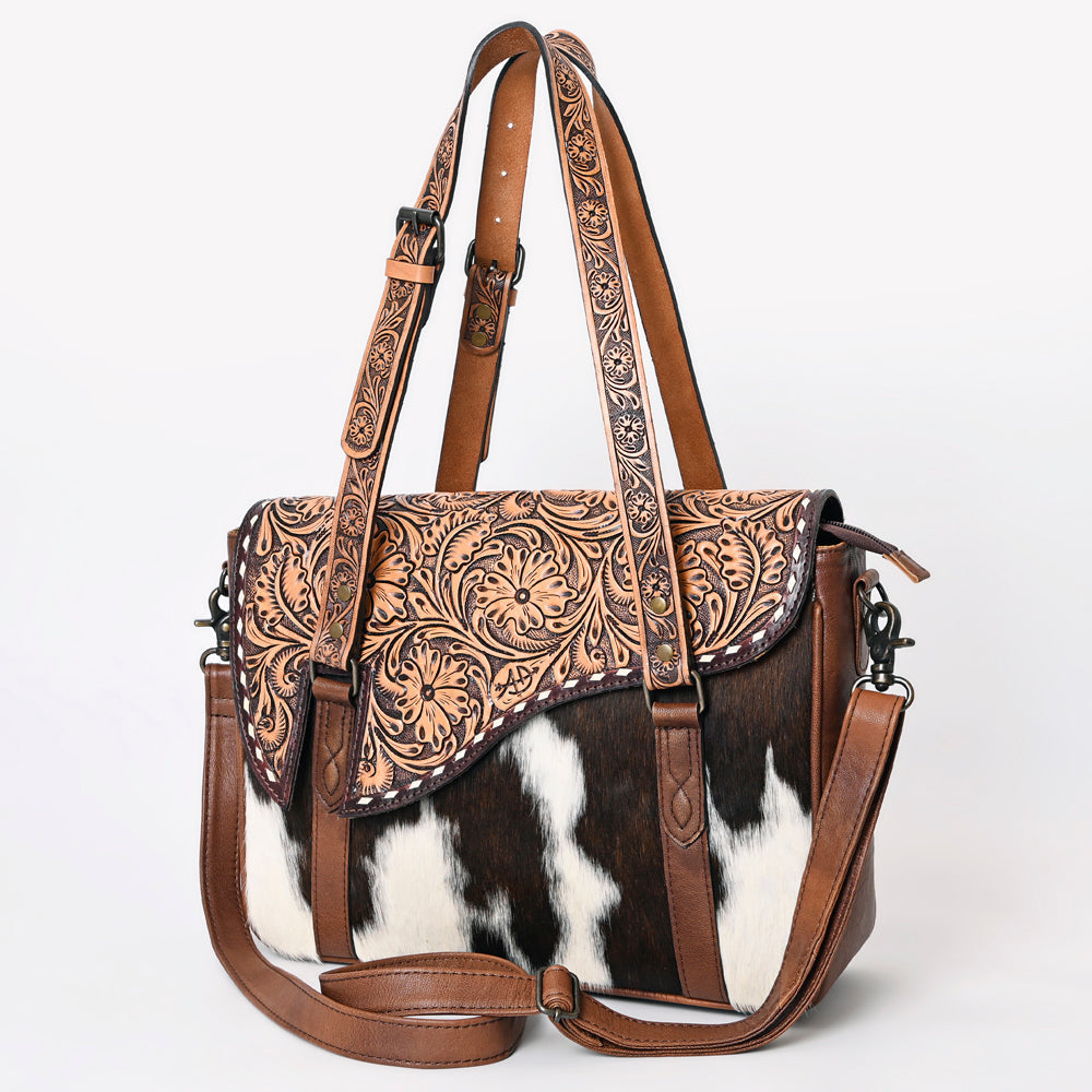 ADBG1206 American Darling Hand Tooled Hair On Genuine Leather Women Bag Western Handbag Purse