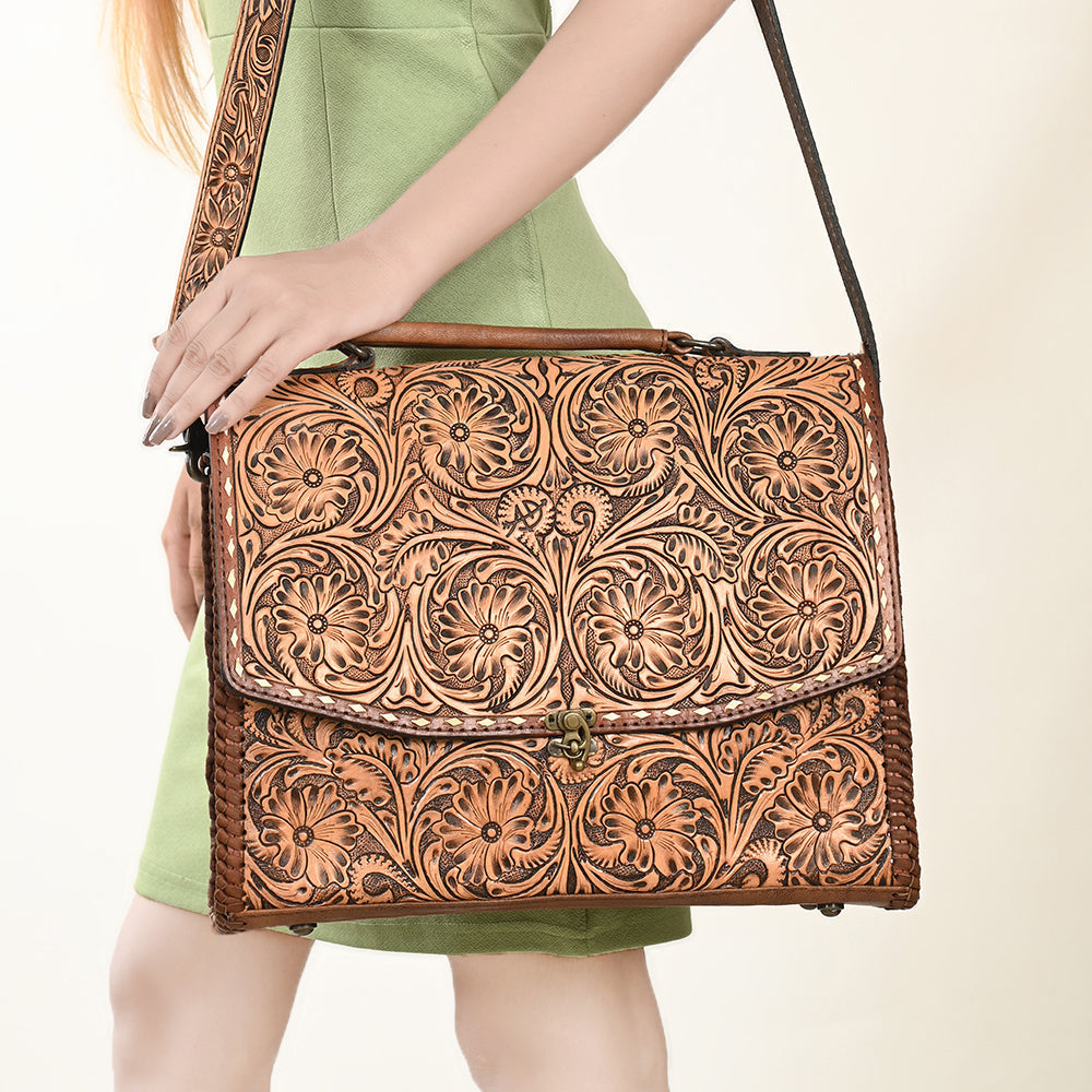 ADBG1210 American Darling Hand Tooled Genuine Leather Women Bag Western Handbag Purse