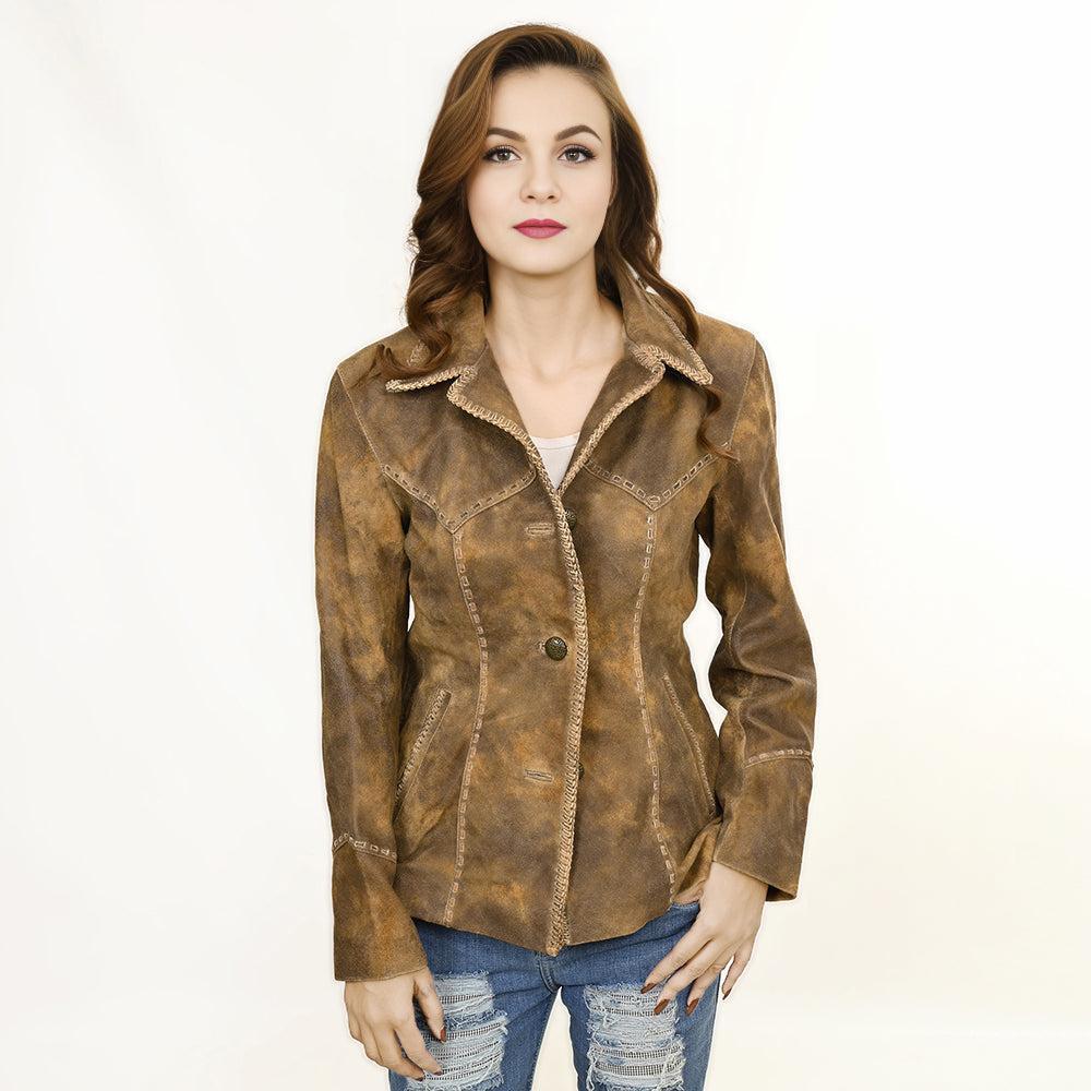 ADJKT037 Genuine Vintage  leather Women shirt  jacket  dress ladies girl