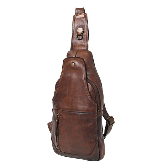 Spaghetti Western Swc202Brn Sling Vintage Handmade Drum Dyed Genuine European Cowhide Leather Women Bag Western Handbag Purse