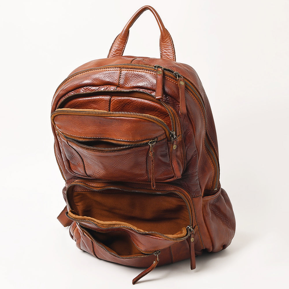 Spaghetti Western Swc414Cg Backpack Vintage Handmade Drum Dyed Genuine European Cowhide Leather Women Bag Western Handbag Purse