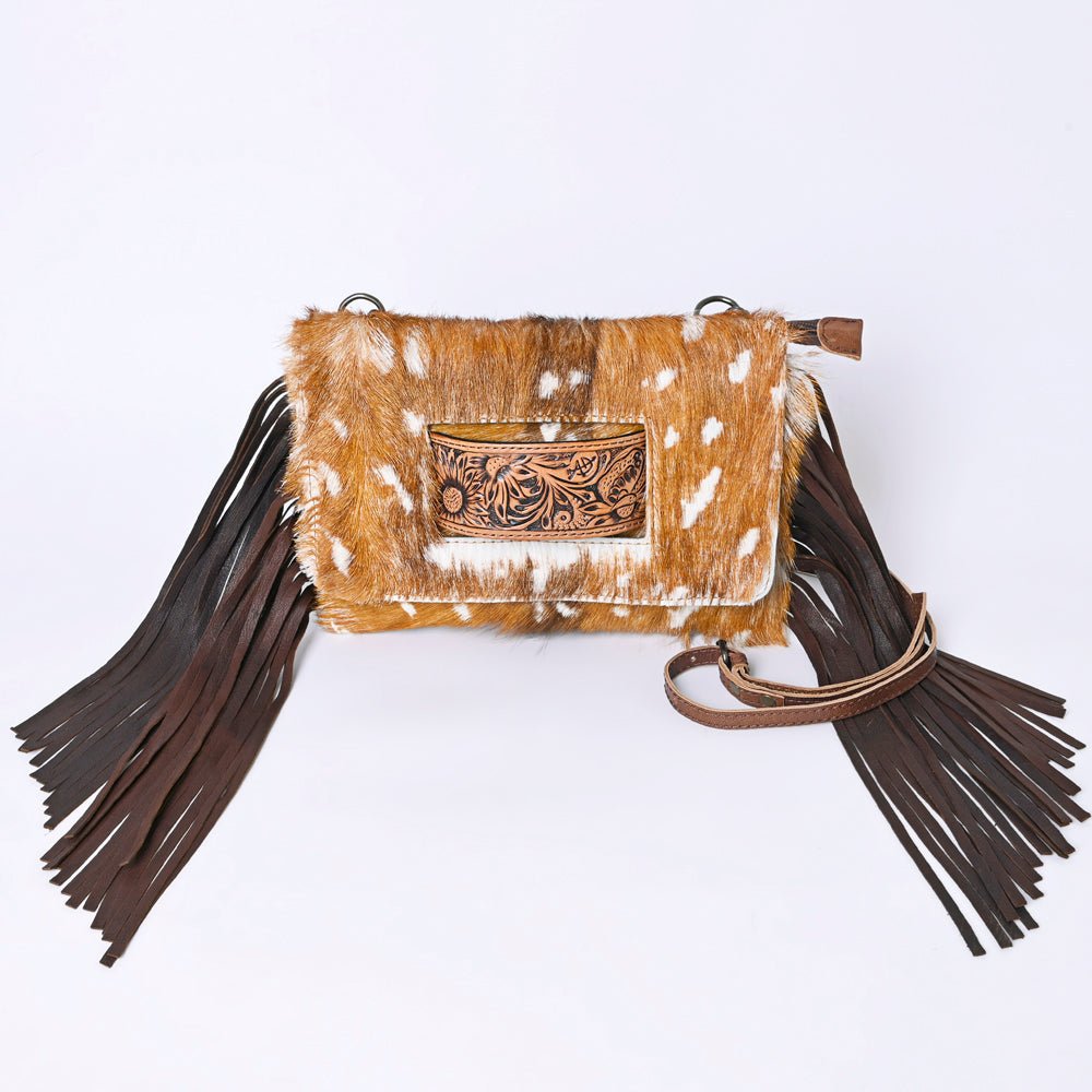 American Darling Hand Tooled Hair-On Genuine Leather Women Bag Western Handbag Purse
