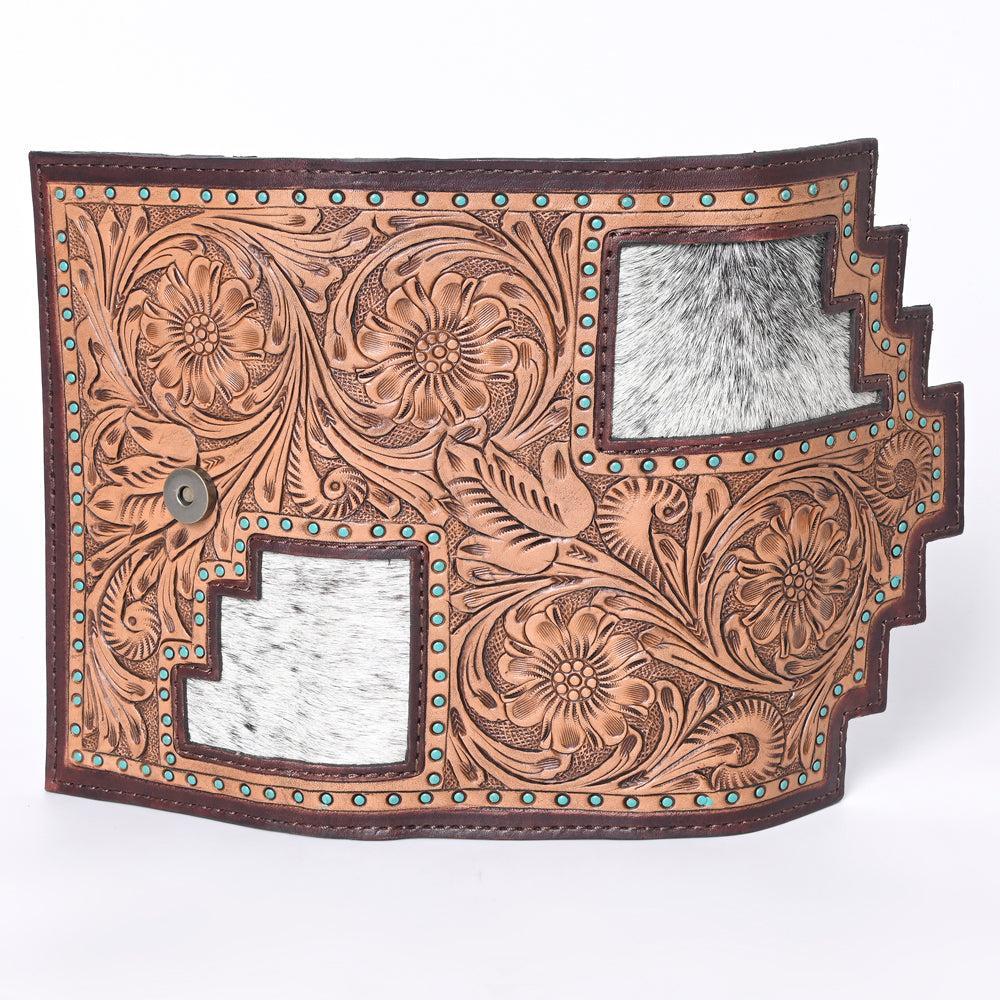 OHLAY KBG234 Coin Purse Hand Tooled Hair-On Genuine Leather women bag western handbag purse