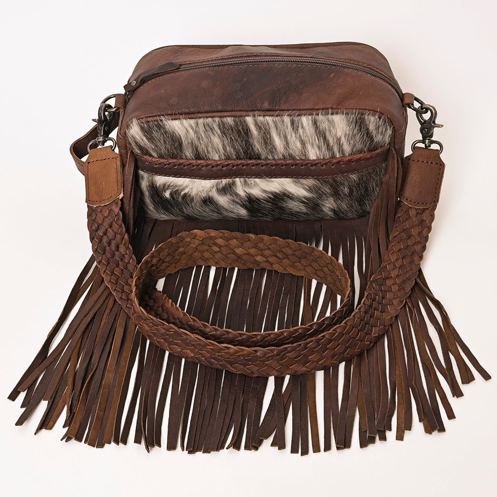 OHLAY TOILETRY  Hair-on Genuine Leather women bag western handbag purse