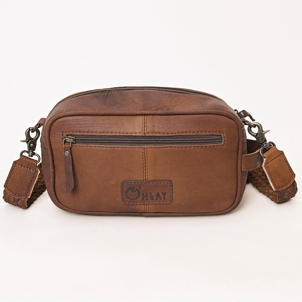 OHLAY TOILETRY  Hair-on Genuine Leather women bag western handbag purse