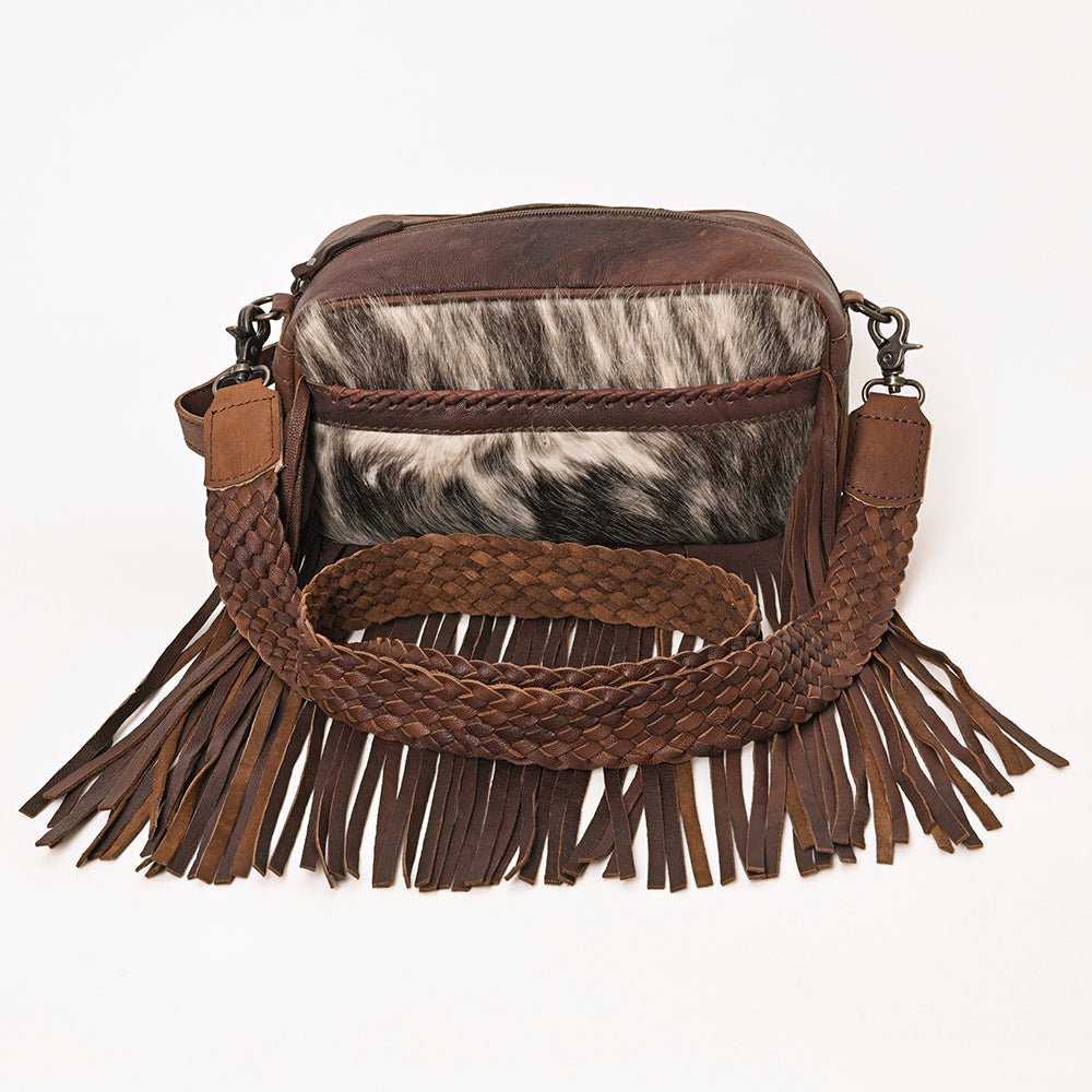 OHLAY TOILETRY  Hair-on Genuine Leather women bag western handbag purse