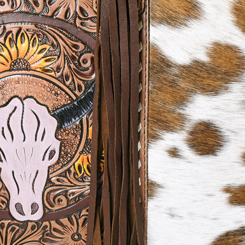 OHLAY KBG252 TOTE Hand Tooled Hair-on Genuine Leather women bag western handbag purse