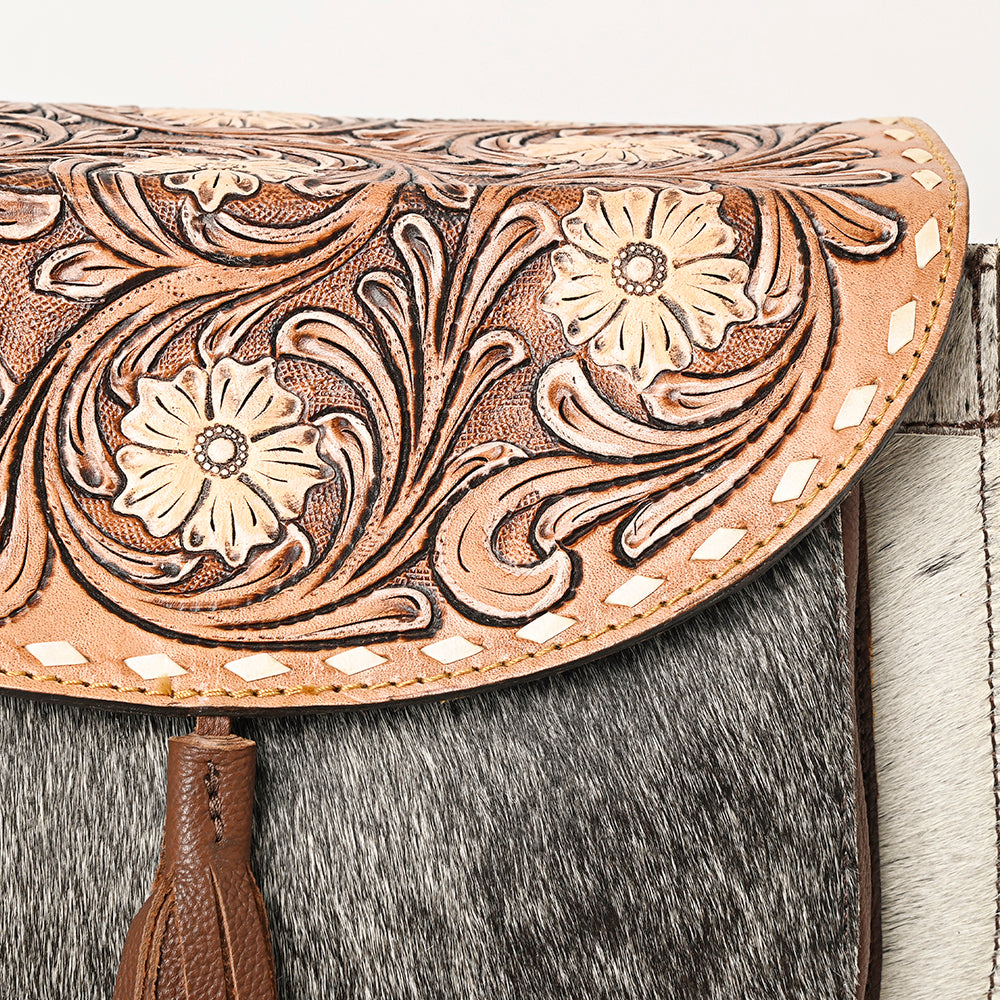 American Darling ADBGA424 Hand Tooled Hair-On Genuine Leather Women Bag Western Handbag Purse