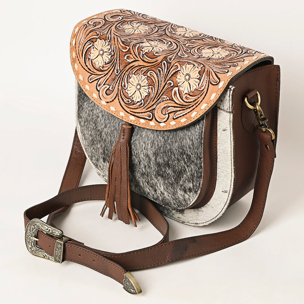 American Darling ADBGA424 Hand Tooled Hair-On Genuine Leather Women Bag Western Handbag Purse