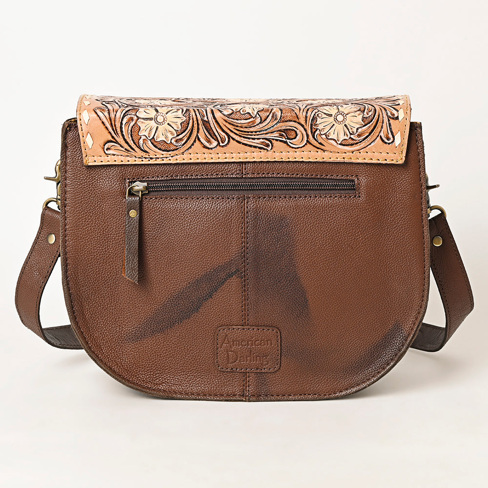 American Darling ADBGA424 Hand Tooled Hair-On Genuine Leather Women Bag Western Handbag Purse