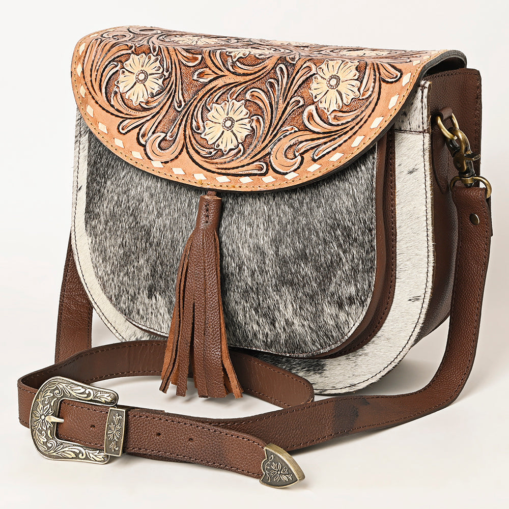 American Darling ADBGA424 Hand Tooled Hair-On Genuine Leather Women Bag Western Handbag Purse