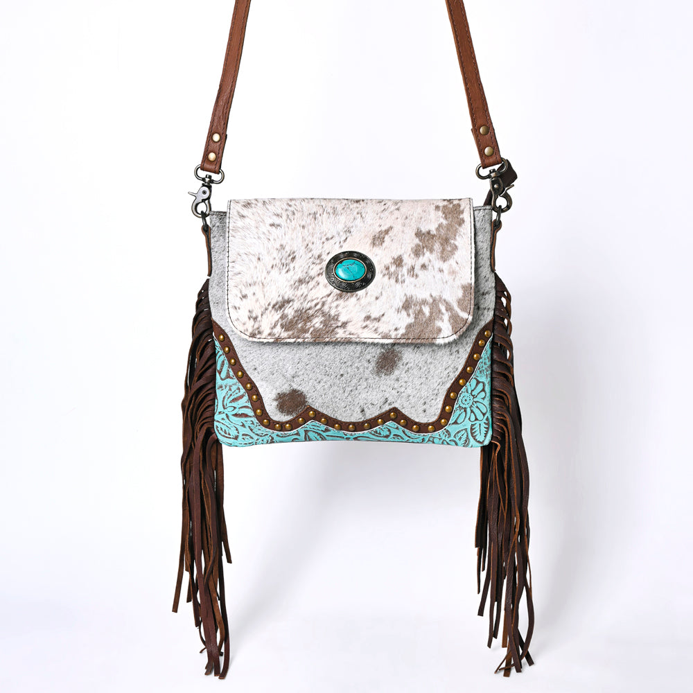 OHLAY KBG288 Cross Body Embossed Hair-On Genuine Leather women bag western handbag purse