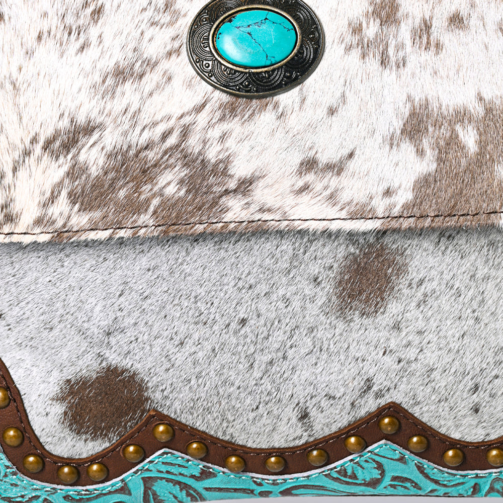 OHLAY KBG288 Cross Body Embossed Hair-On Genuine Leather women bag western handbag purse