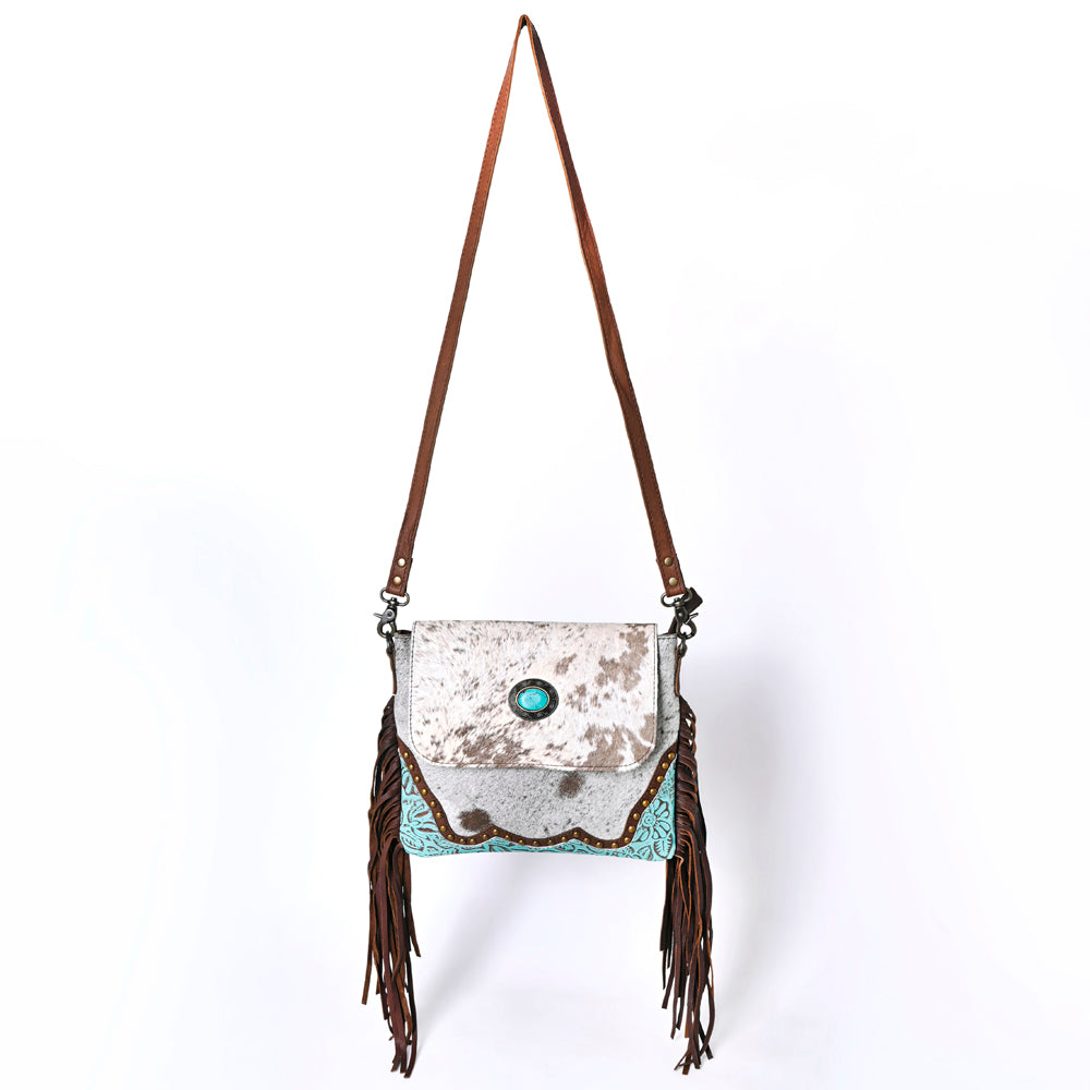 OHLAY KBG288 Cross Body Embossed Hair-On Genuine Leather women bag western handbag purse