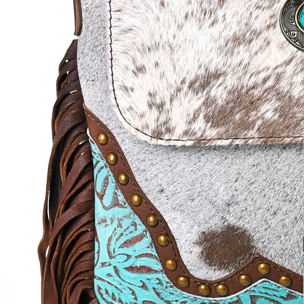 OHLAY KBG288 Cross Body Embossed Hair-On Genuine Leather women bag western handbag purse