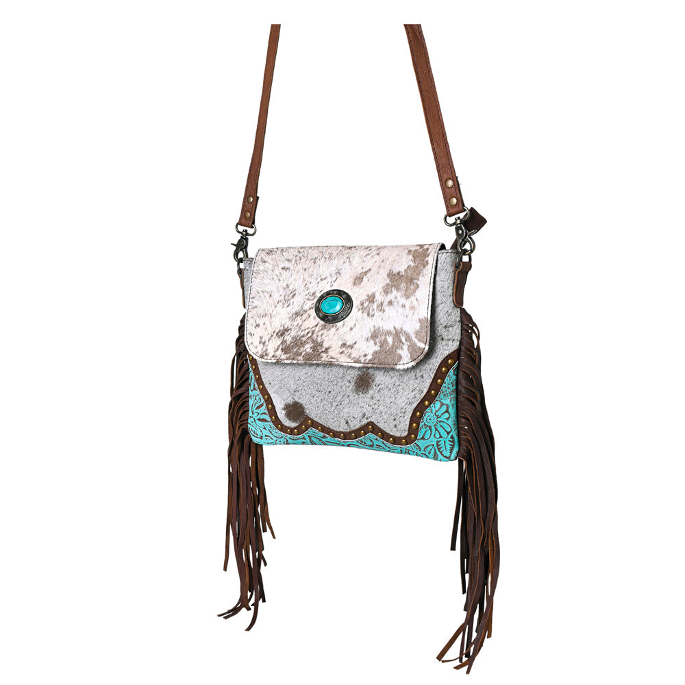 OHLAY KBG288 Cross Body Embossed Hair-On Genuine Leather women bag western handbag purse