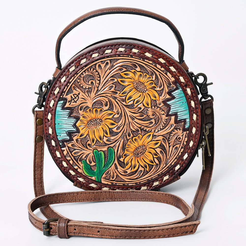 American Darling Canteen Hand Tooled Genuine Leather Women Bag Western Handbag Purse