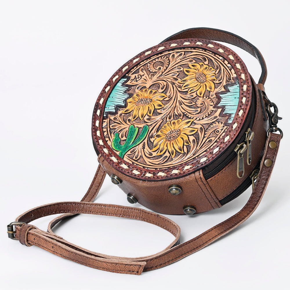 American Darling Canteen Hand Tooled Genuine Leather Women Bag Western Handbag Purse