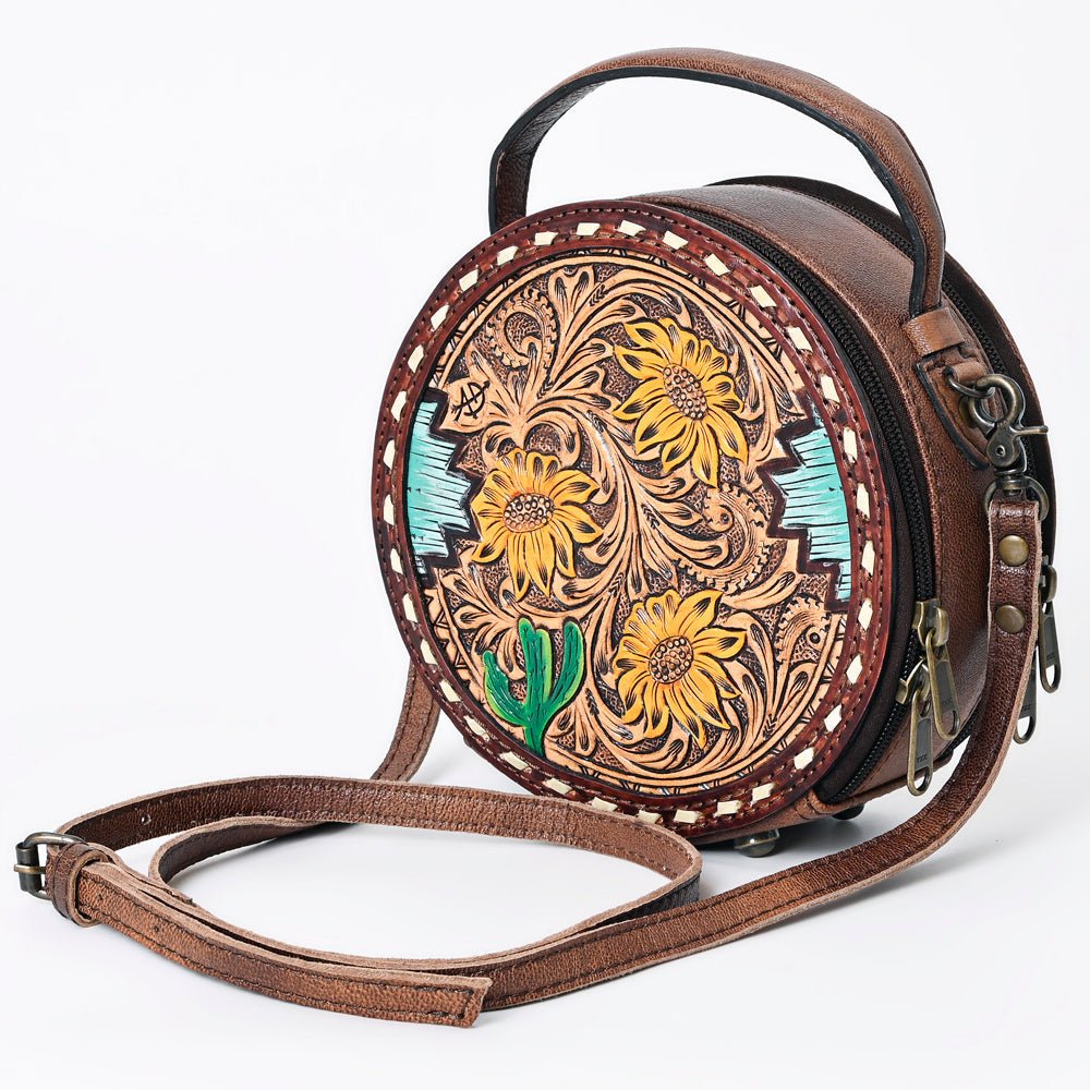 American Darling Canteen Hand Tooled Genuine Leather Women Bag Western Handbag Purse