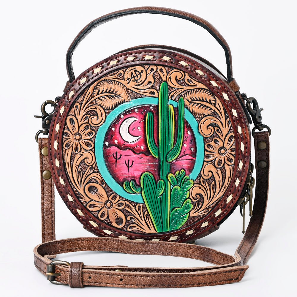 American Darling Canteen Hand Tooled Genuine Leather Women Bag Western Handbag Purse