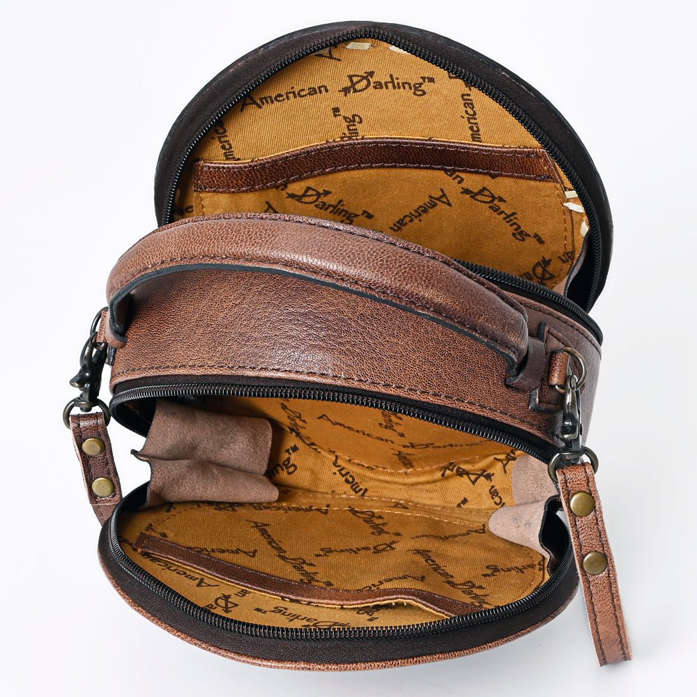 American Darling Canteen Hand Tooled Genuine Leather Women Bag Western Handbag Purse