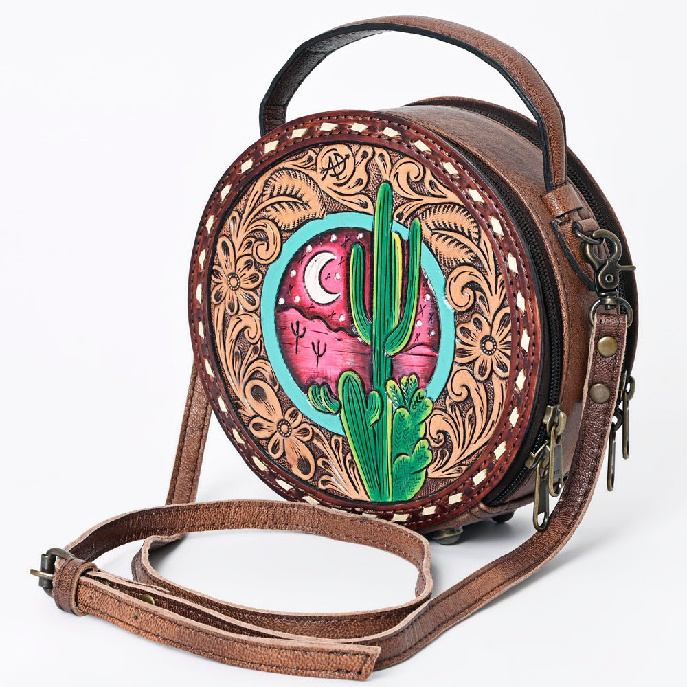 American Darling Canteen Hand Tooled Genuine Leather Women Bag Western Handbag Purse