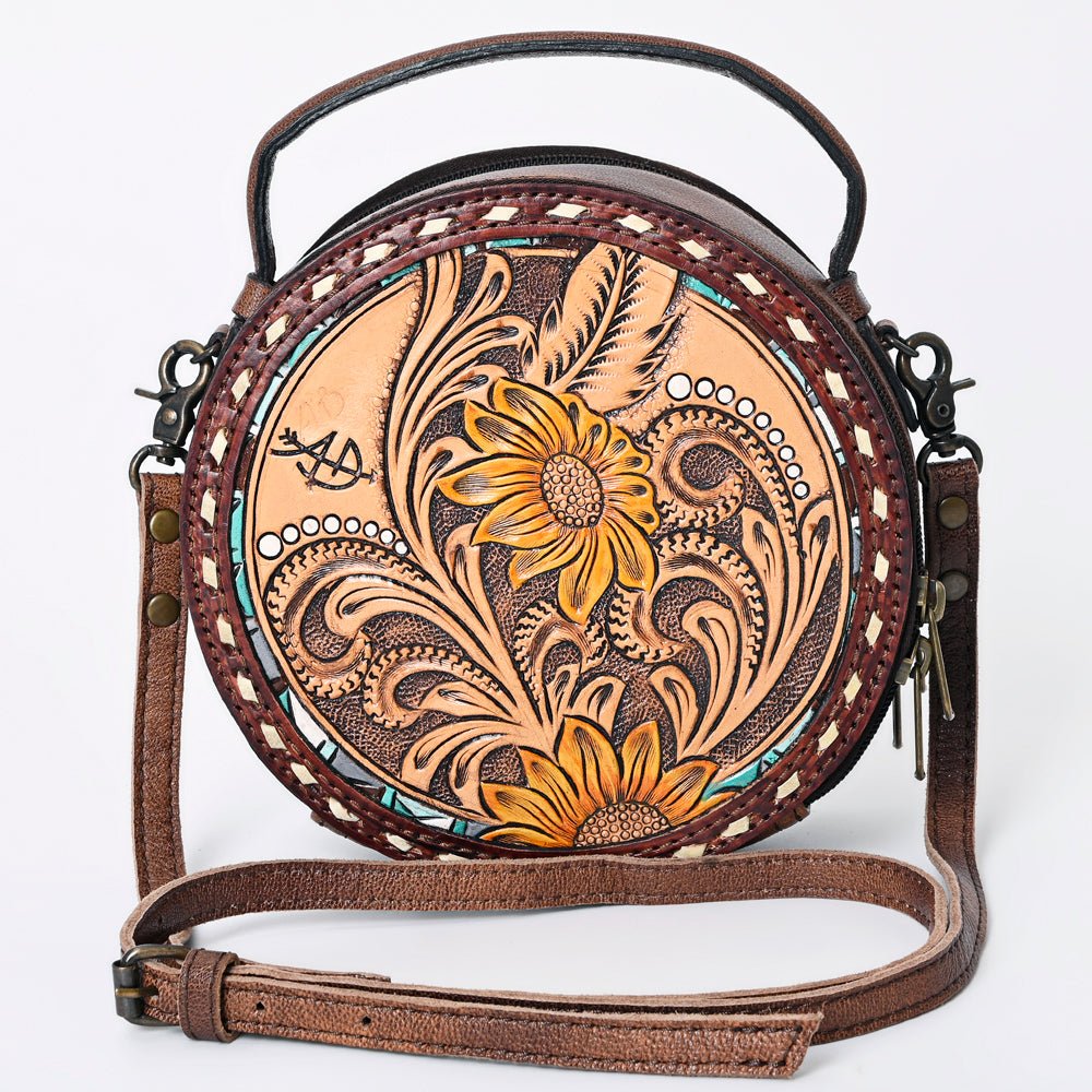 American Darling Canteen Hand Tooled Genuine Leather Women Bag Western Handbag Purse