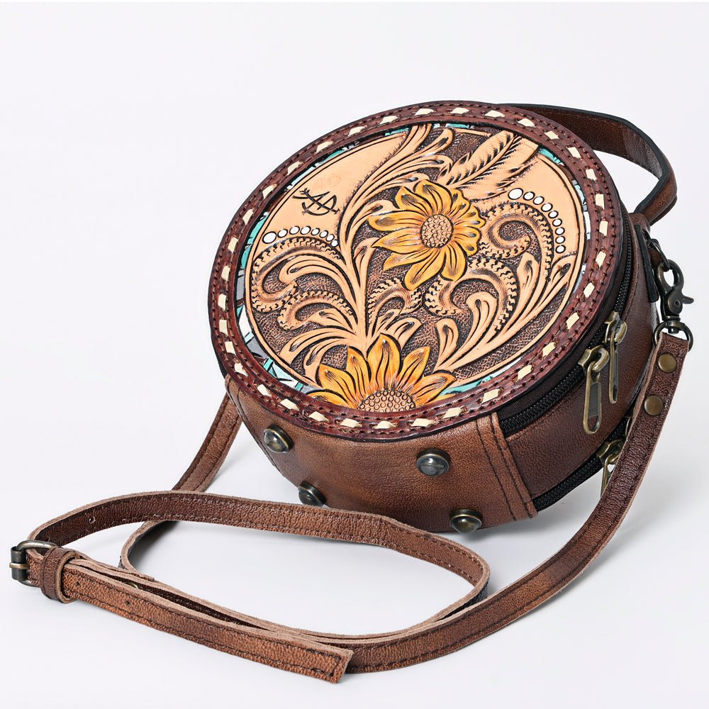 American Darling Canteen Hand Tooled Genuine Leather Women Bag Western Handbag Purse