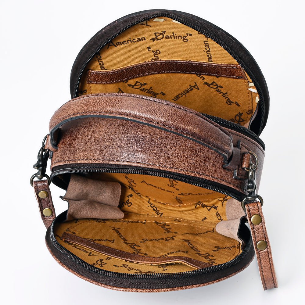 American Darling Canteen Hand Tooled Genuine Leather Women Bag Western Handbag Purse