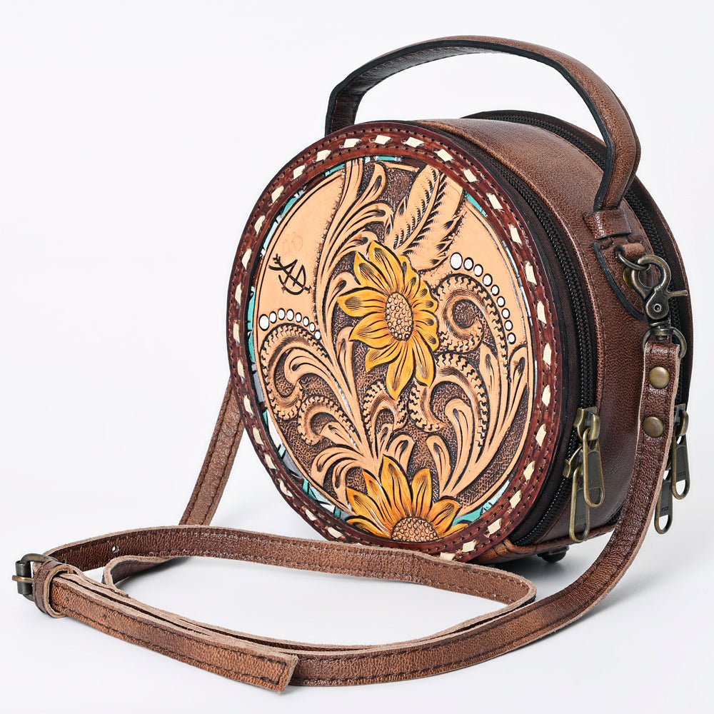 American Darling Canteen Hand Tooled Genuine Leather Women Bag Western Handbag Purse