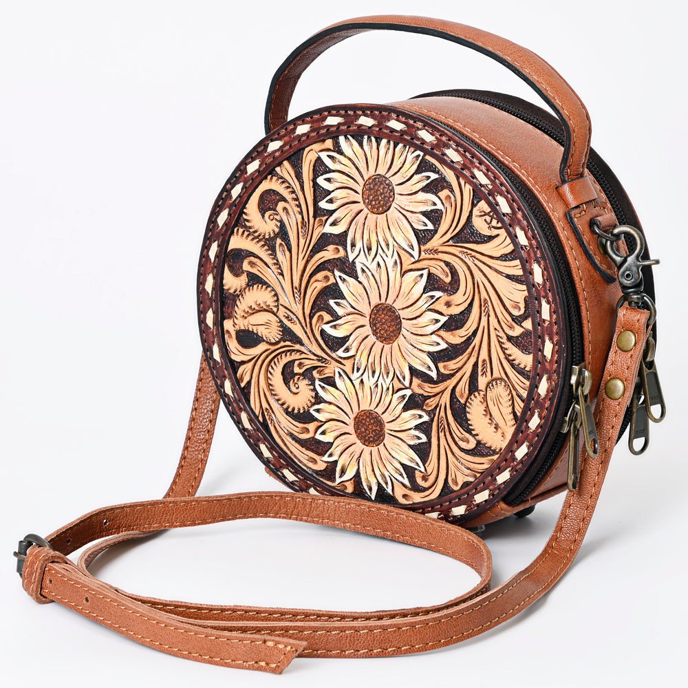 American Darling Canteen Hand Tooled Genuine Leather Women Bag Western Handbag Purse