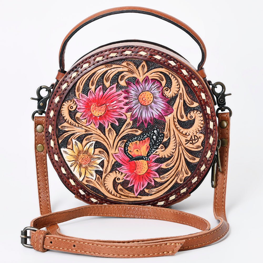 American Darling Canteen Hand Tooled Genuine Leather Women Bag Western Handbag Purse