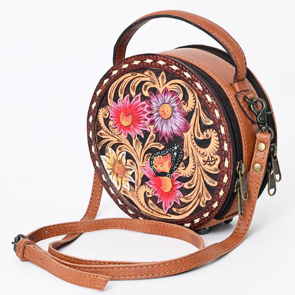 American Darling Canteen Hand Tooled Genuine Leather Women Bag Western Handbag Purse