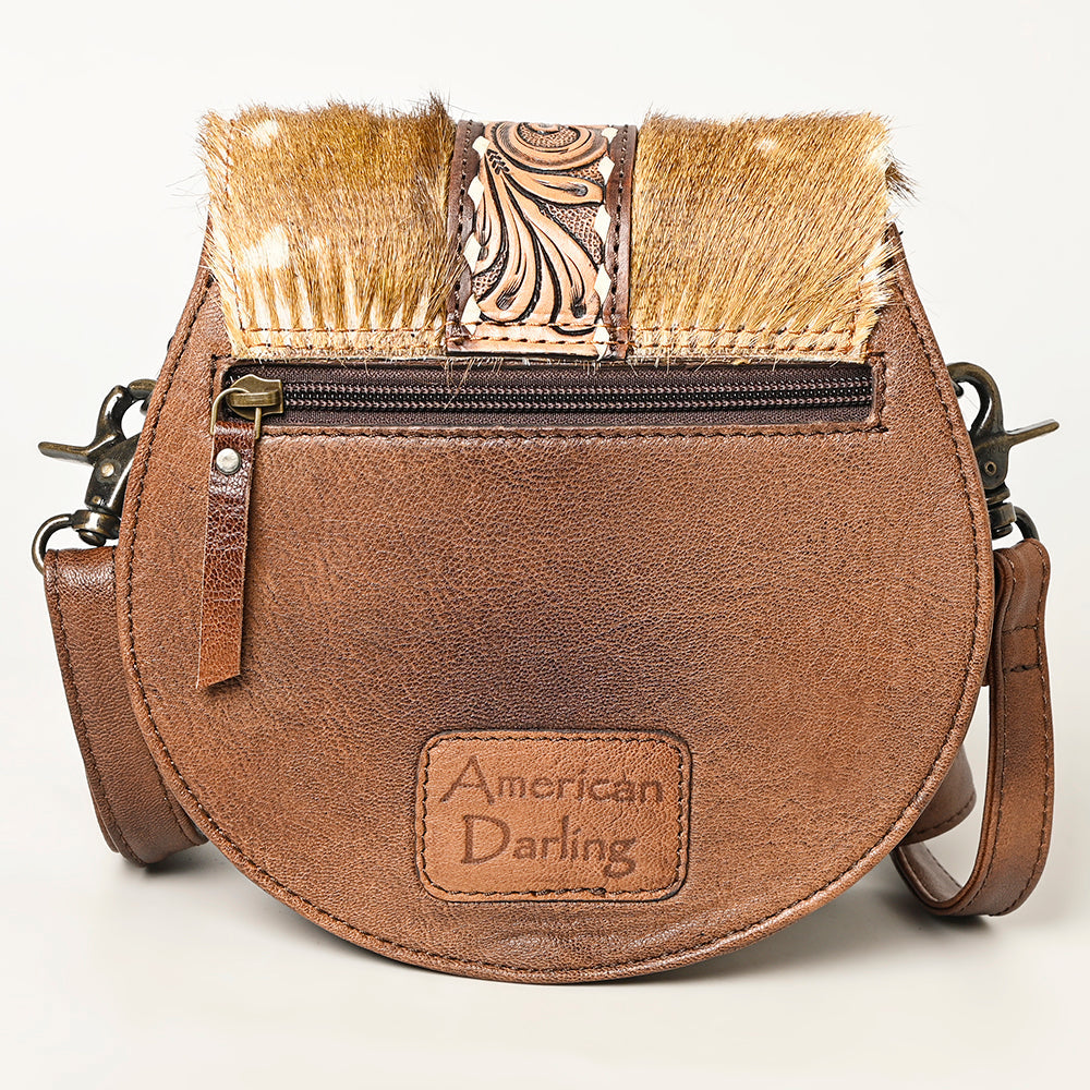 American Darling ADBG1222A Hand Tooled Hair-On Genuine Leather Women Bag Western Handbag Purse